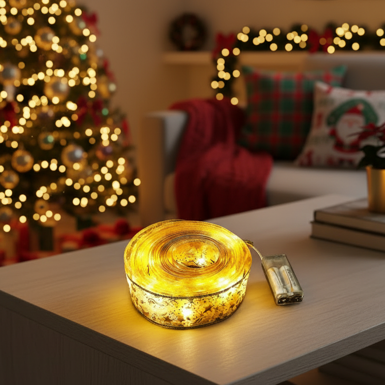 LED Christmas Lights Double Layer, Christmas Tree Lights Warm or Coloured, Copper Wire Fairy Lights for Christmas Decor