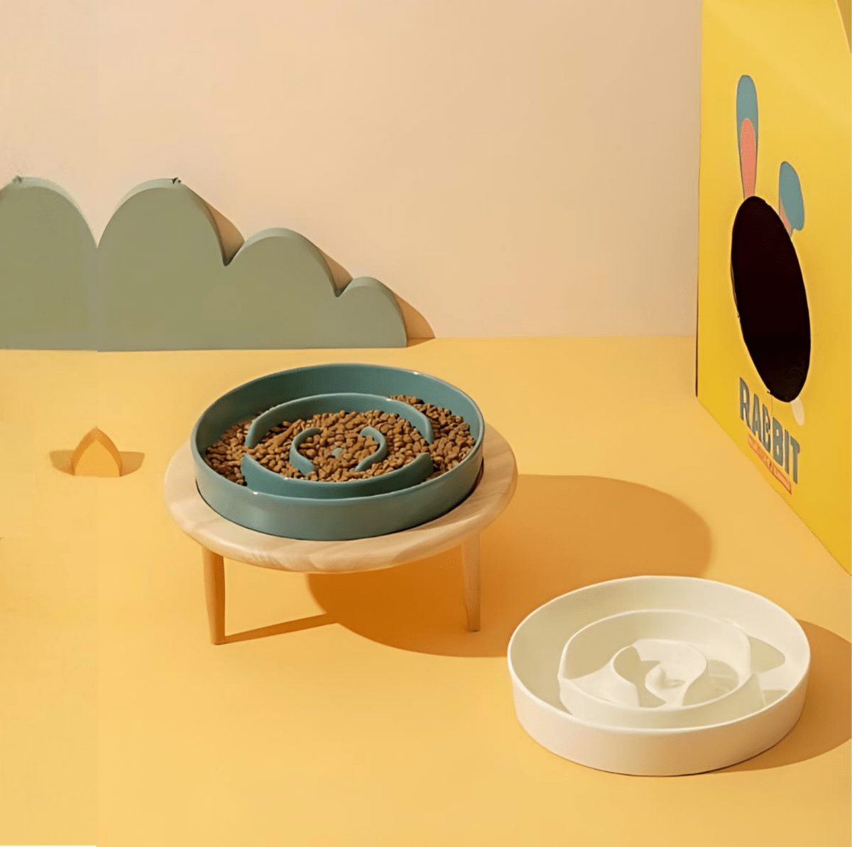 Slow Feeder Dog Bowls, Ceramic Cat Bowl for Dry and Wet Food, Dog Bowl with Stand Option, Slow Feeder for Dogs and Cats_02