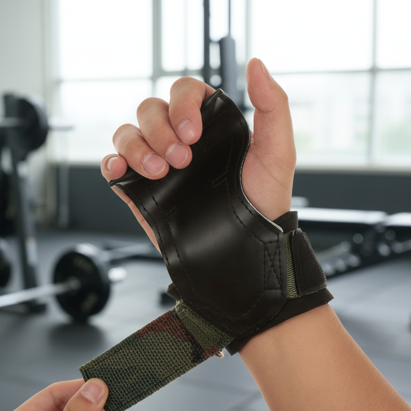 Weight Lifting Hooks with Padded Wrist Wraps, Gym Grips with Steel Hooks and Velcro, Gym Equipment for Strength Training
