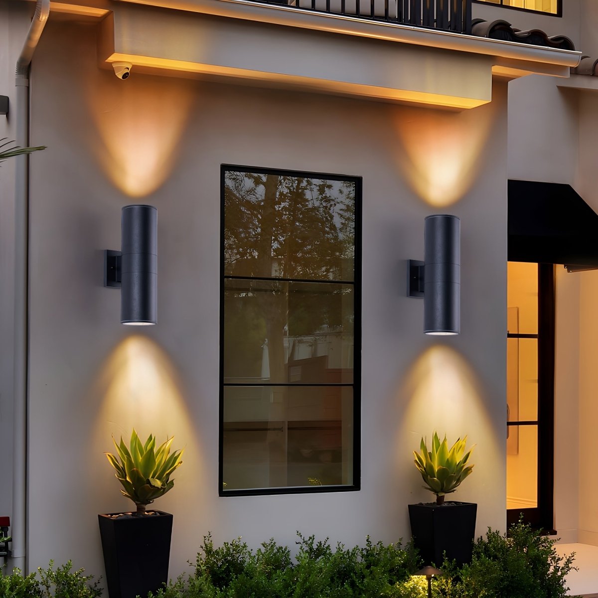 Outdoor Wall Lights Up and Down, Black External Wall Light 2 Pack, Exterior Wall Lights for House Facade