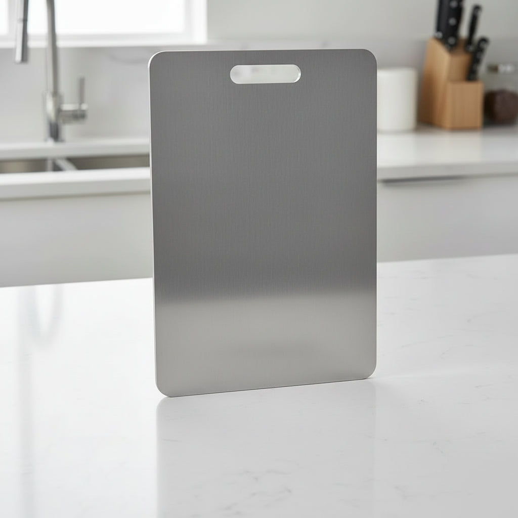 Stainless Steel Chopping Boards, Non Slip Metal Cutting Board for Dough and Serving, Large Chopping Board 46 x 30 cm
