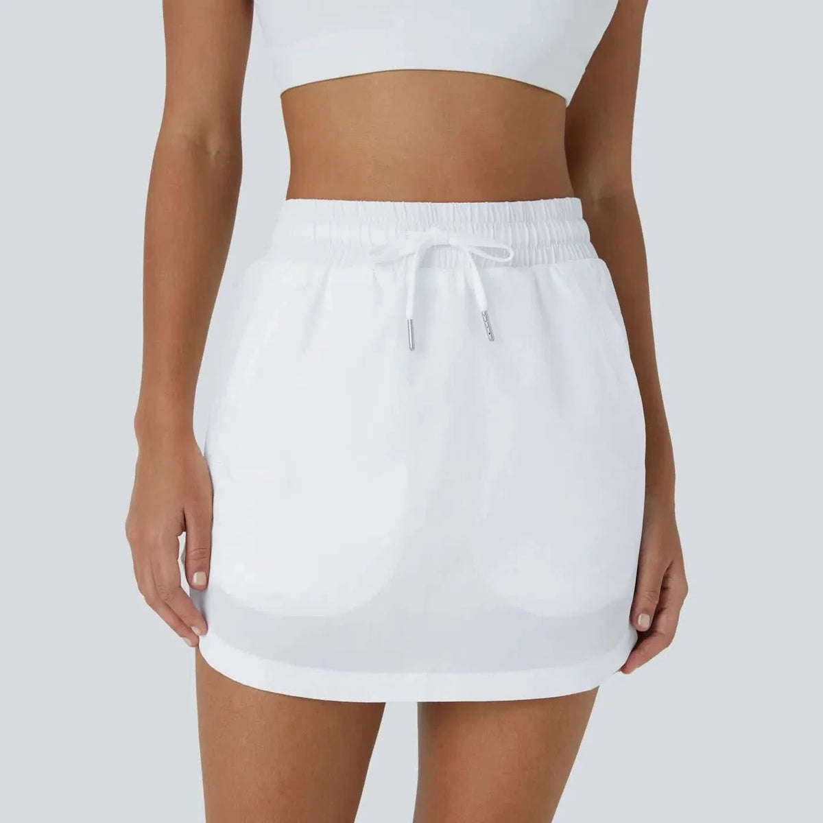 Skorts for Women, Elastic Waist Skirt with Shorts Underneath – image 5