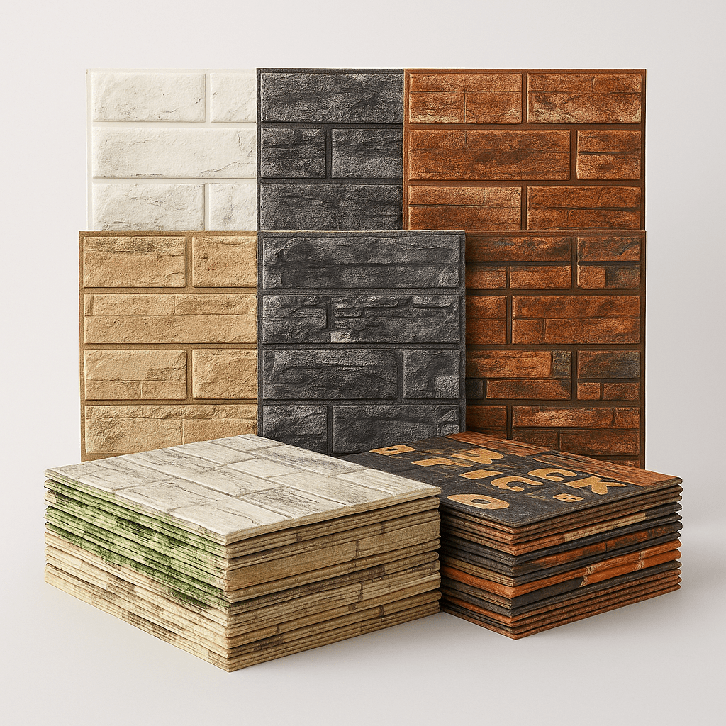 3D Wall Panels Self Adhesive, Waterproof Bathroom Wall Panels, Brick Effect PVC Wall Panels for Kitchen and Living Room