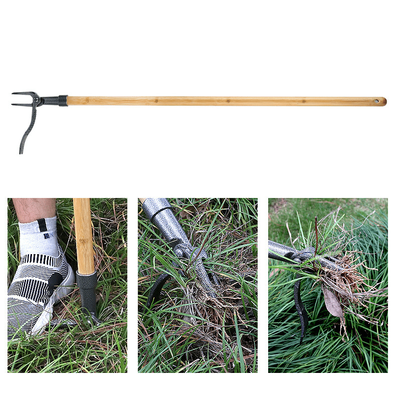 Weed Remover Tool, Weed Pulling Tool with 4 Steel Claws, Weed Puller for Lawn and Flower Beds, Hand Weeding Tool_07
