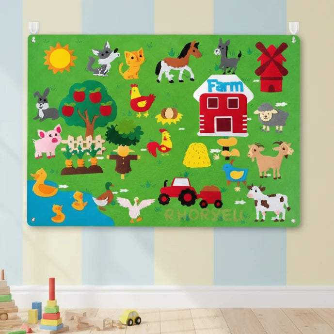 Felt Board for Kids with Felt Animals, Educational Toys, Felt Story Board 75 x 105 cm, Learning Toys