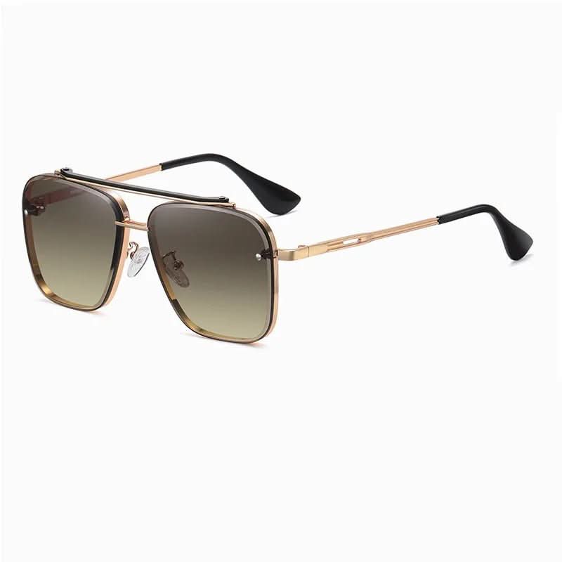 Metal Sunglasses with Gradient Lenses, Oversized Sunglasses with Large Metal Frame – image 4