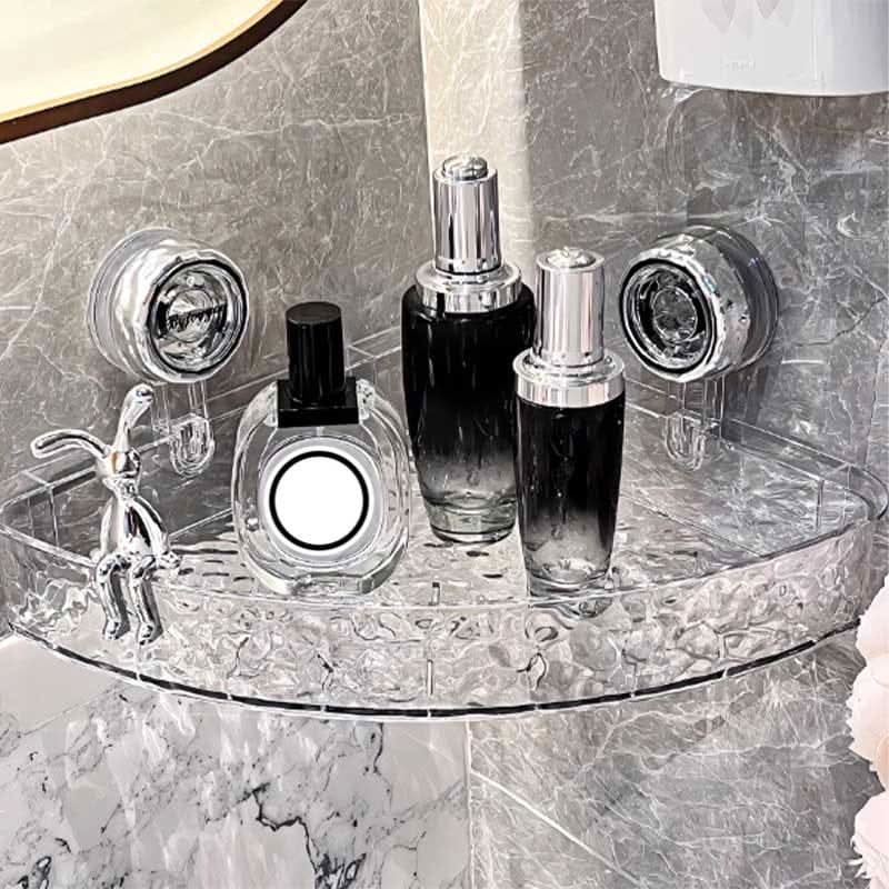Wall Shelf No Drill, Corner Shelf with Suction Cup, Bathroom Storage, Kitchen Shelf for Office and Living Room_03