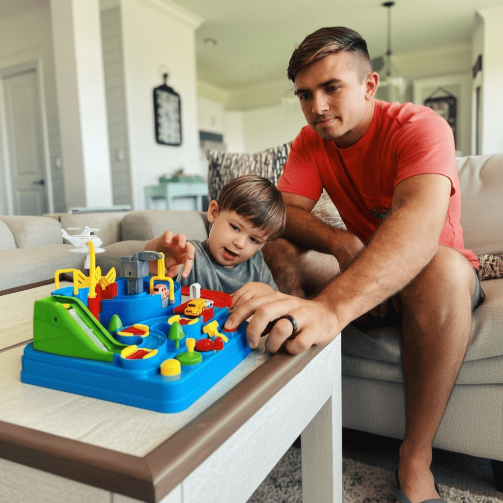 Toy Town Playset with 4 Cars and Helicopter, Toy Train, Toy Crane, Role Play Toys for Small World Play_03