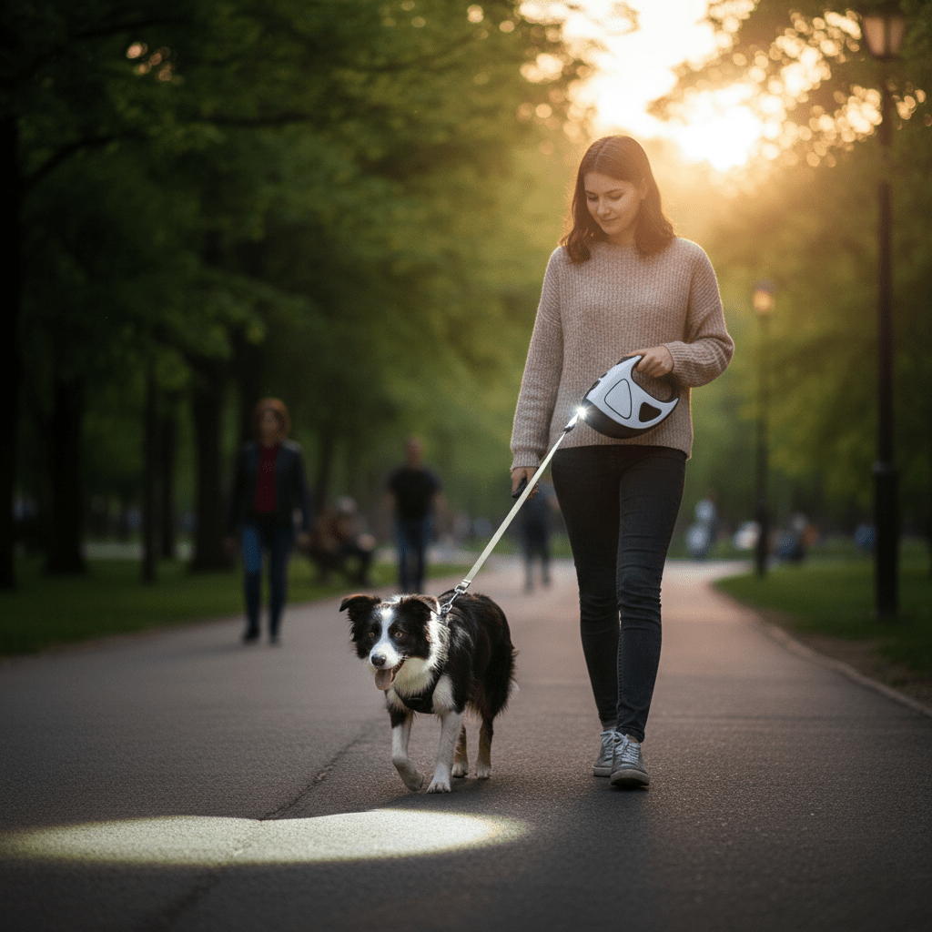 Retractable Dog Leads with LED Light, Long Dog Lead with Anti Slip Handle – image 9