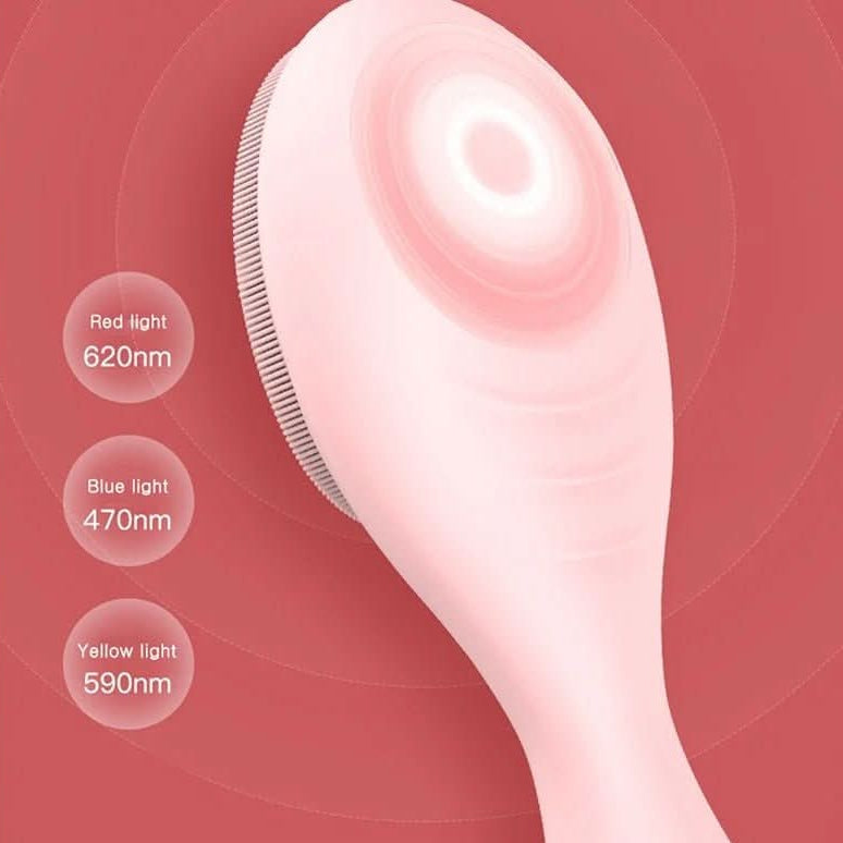 Facial Cleansing Brush, Silicone Face Scrubber with Red LED Light and 42°C Heat – image 4