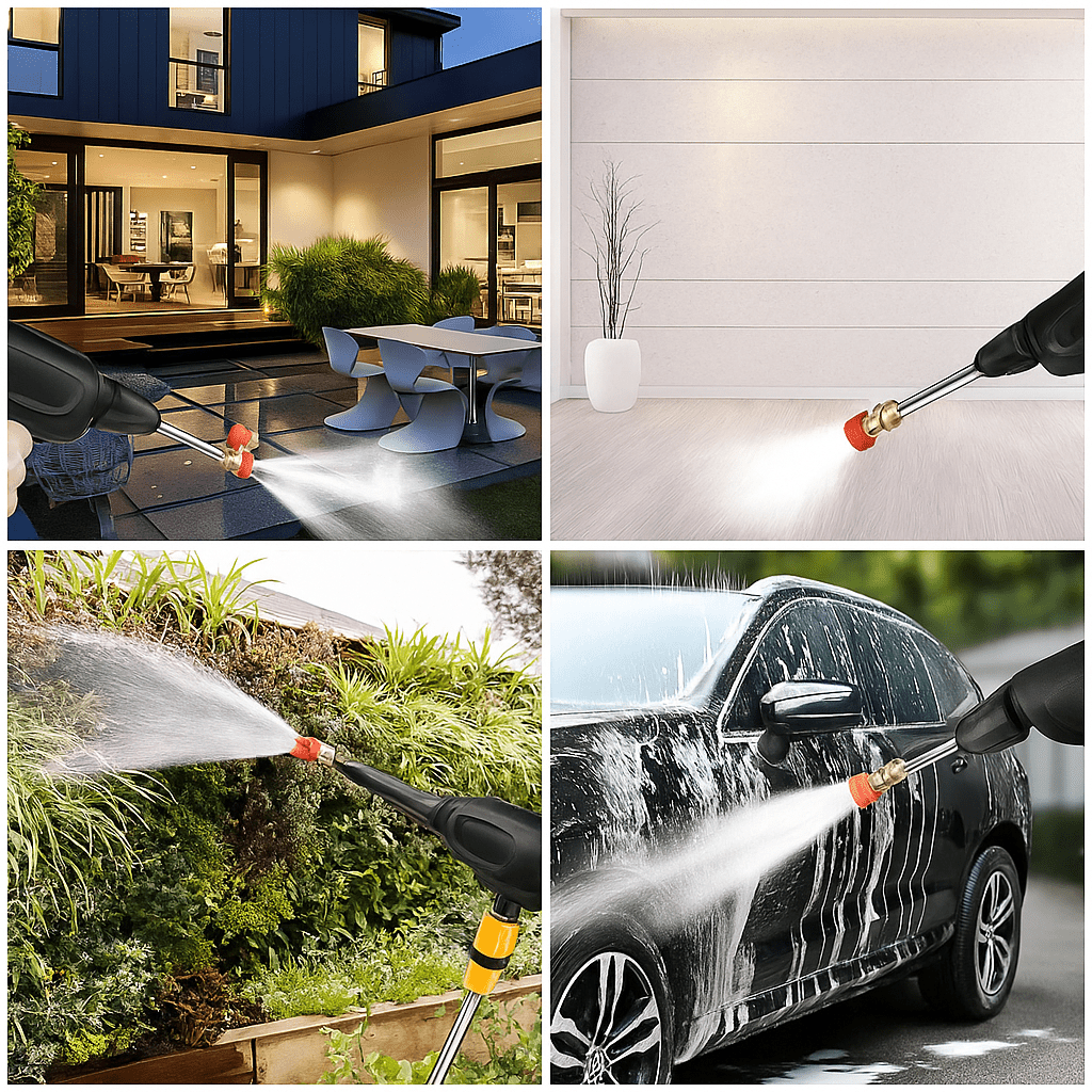 Cordless Pressure Washers with 2 Batteries, Portable Jet Washer for Garden, Car Pressure Washer with 5 m Hose_03