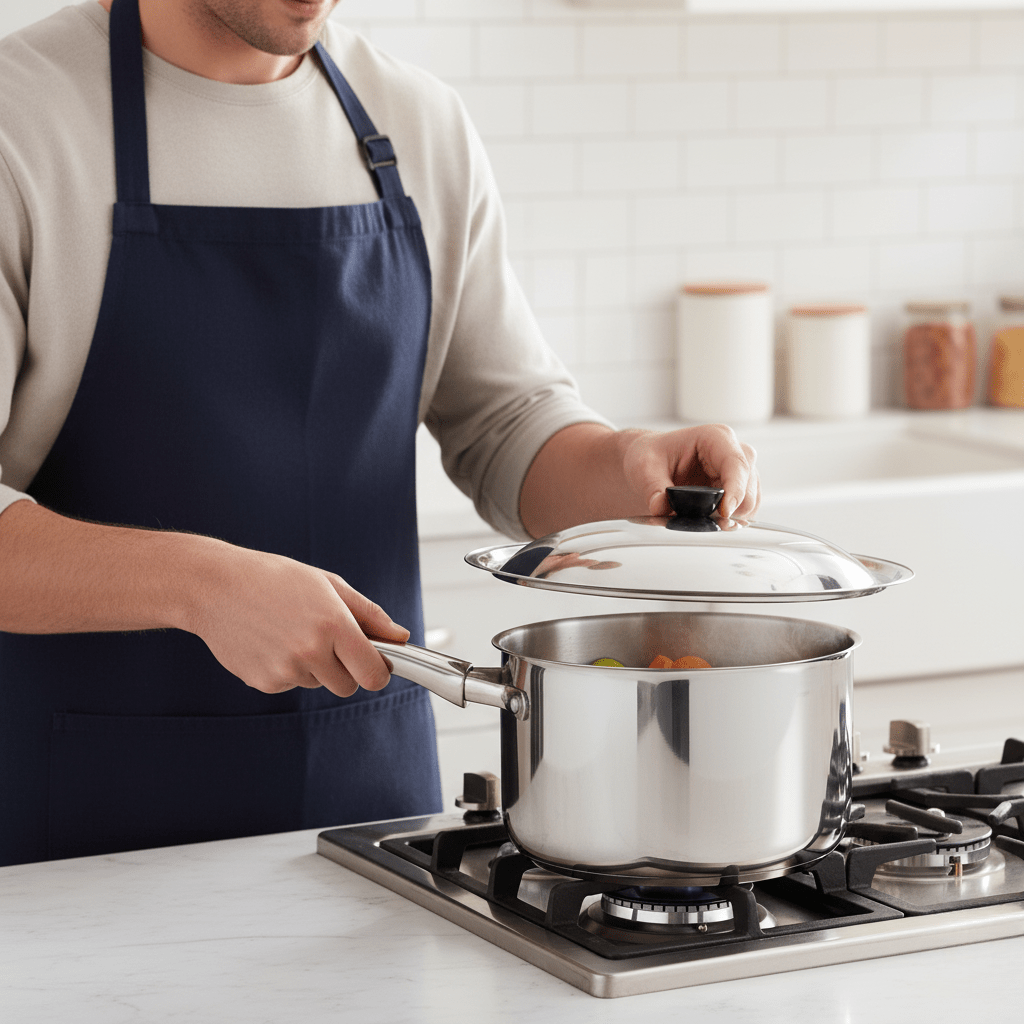 Universal Frying Pan Lid 28 cm, Stainless Steel Wok Lid for 26 to 30 cm Pans, Saucepan Lid with Heat Resistant Handle_02