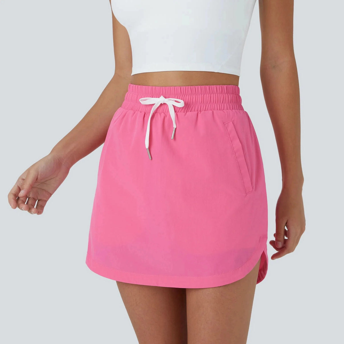 Skorts for Women, Golf Skirts with Hidden Pockets, Elastic Waist Skirt with Shorts Underneath, Ladies Golf Clothing