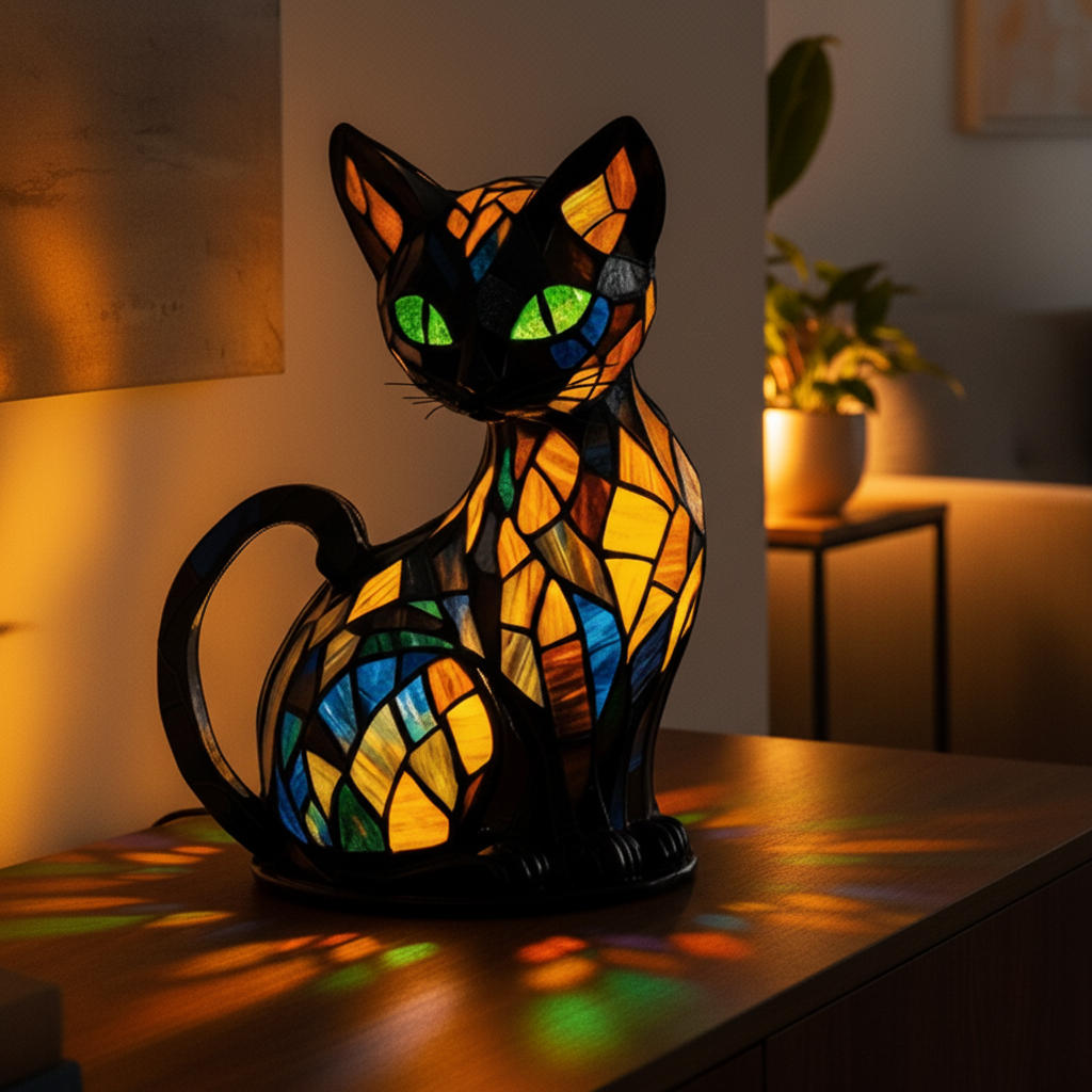 Cat Night Light, Rechargeable Childrens Night Light, Silicone Touch Lamp for Bedroom, Gift for Cat Lovers_02