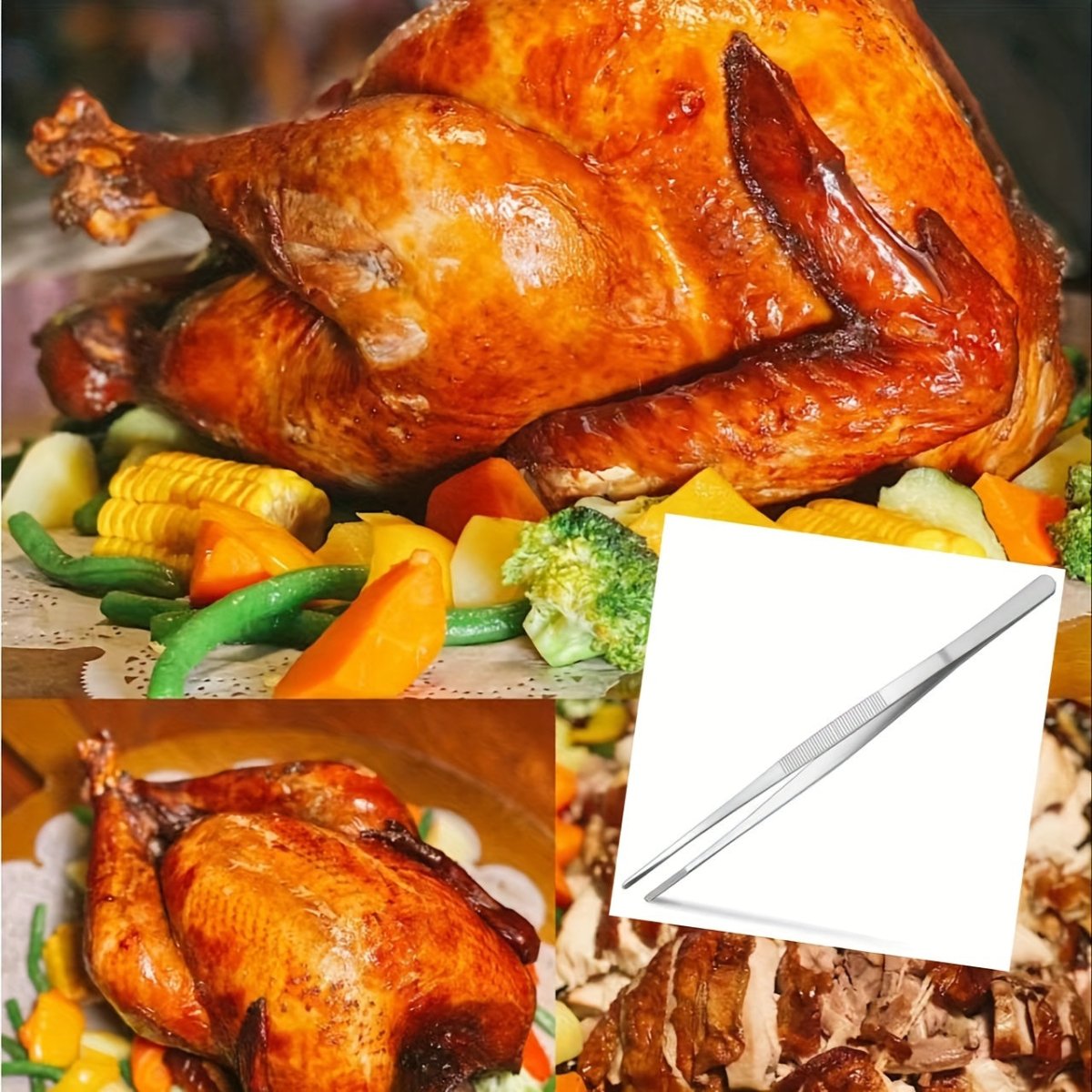 Kitchen Tongs 25 cm, Stainless Steel BBQ Tongs for Grilling, Barbecue Accessories, Kitchen Utensils for Picnic_05
