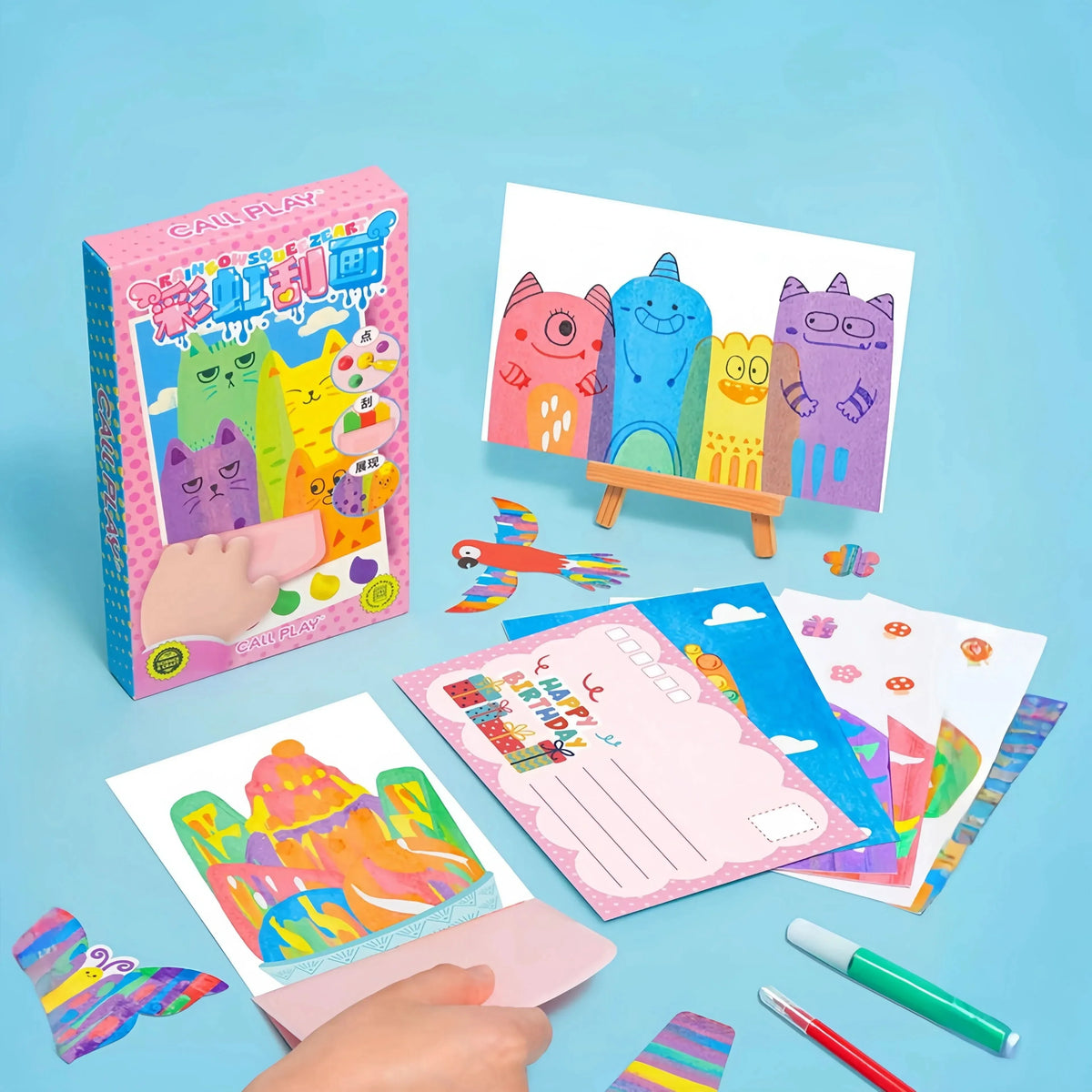 Scratch Art Set for Kids, Toys for 3 Year Olds and Gifts for 3 Year Olds, Mess Free Fine Motor Activities_03
