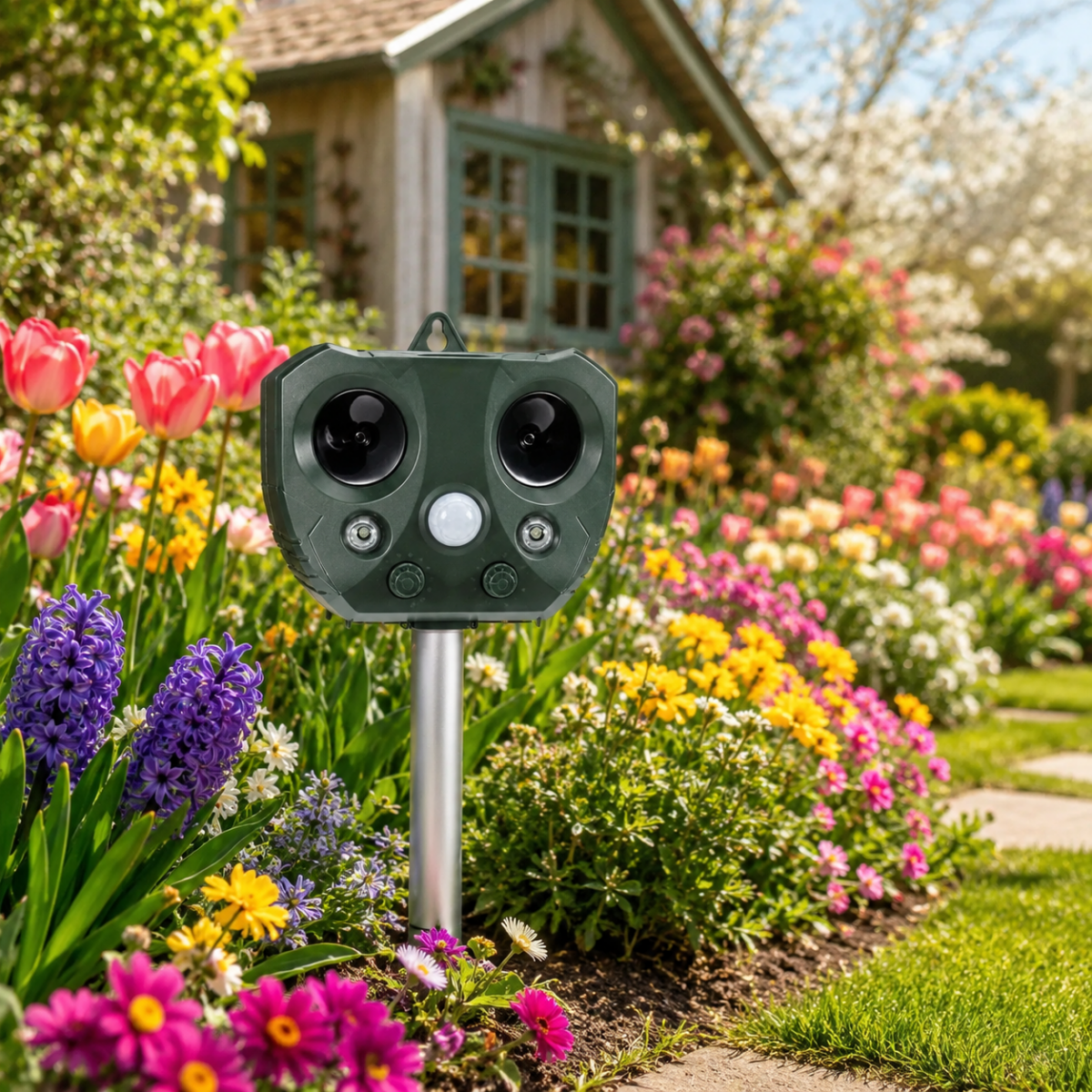 Bird Deterrent, Ultrasonic Pest Repeller with PIR Motion Sensor, Solar Bird Scarer for Garden and Terrace_04