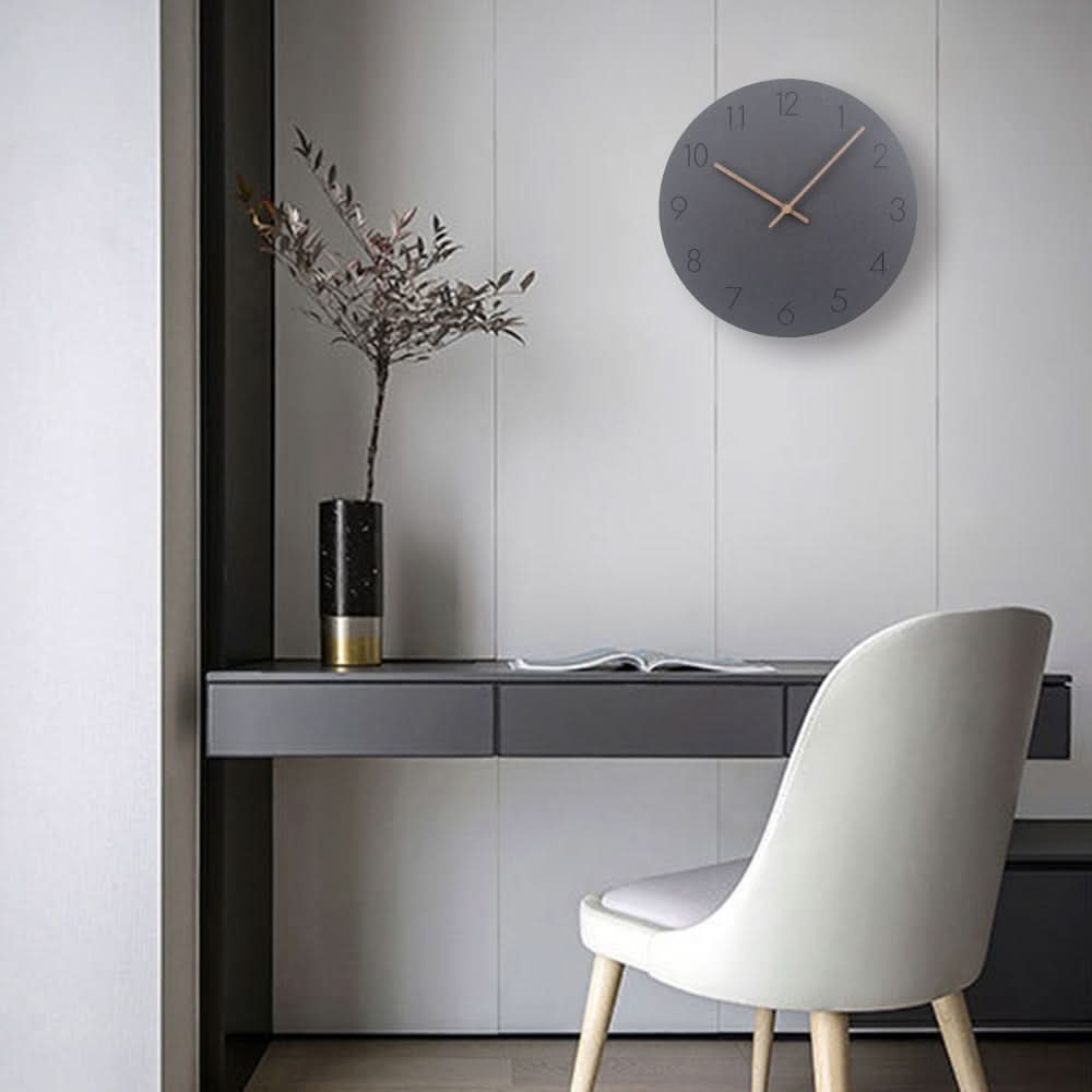Silent Wall Clock, Kitchen Wall Clock Non Ticking, Modern Wall Clock for Bedroom and Living Room with Walnut Wood Hands_01