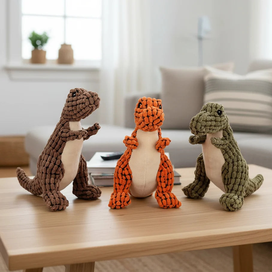 Dinosaur Dog Toy, Tough Dog Chew Toys for Strong Chewers, Rubber Dog Toy for Fetch and Chewing