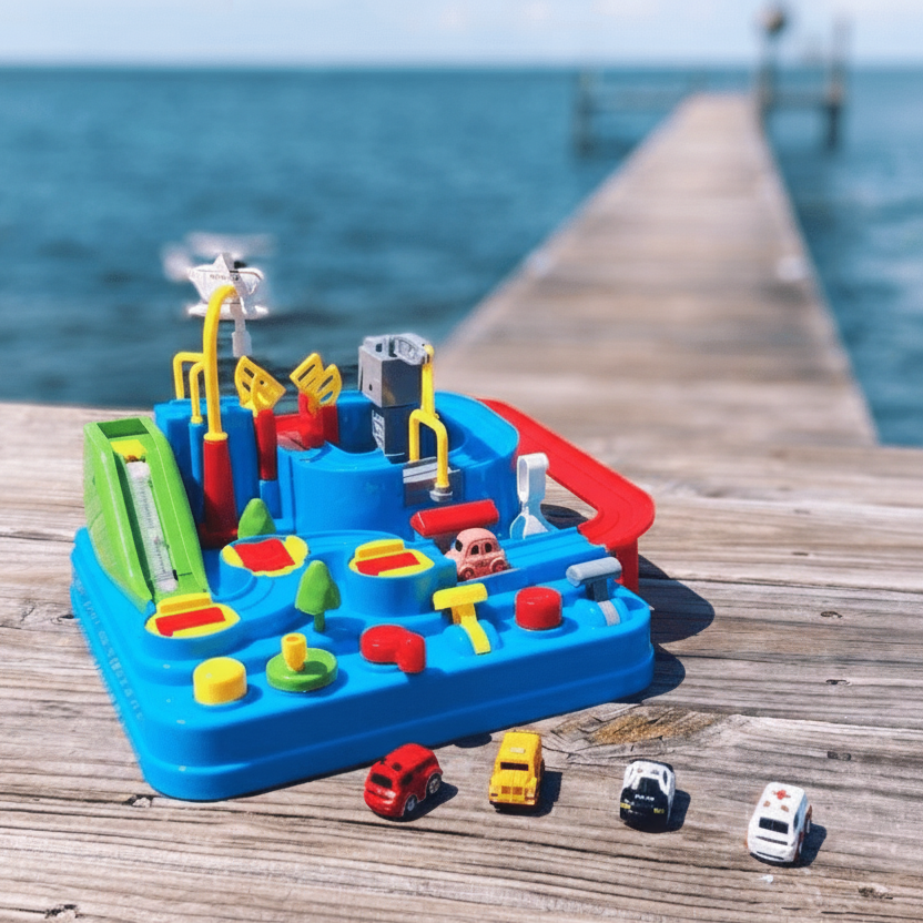Toy Town Playset with 4 Cars and Helicopter, Toy Train, Toy Crane, Role Play Toys for Small World Play_04