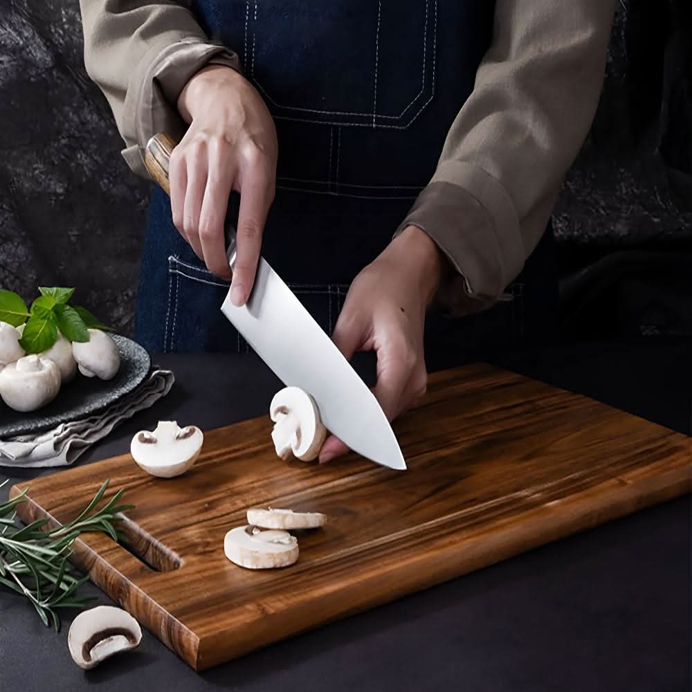 Wooden Chopping Boards, Acacia Wood Chopping Board with Handle, Wooden Cutting Board for Serving in Small or Large