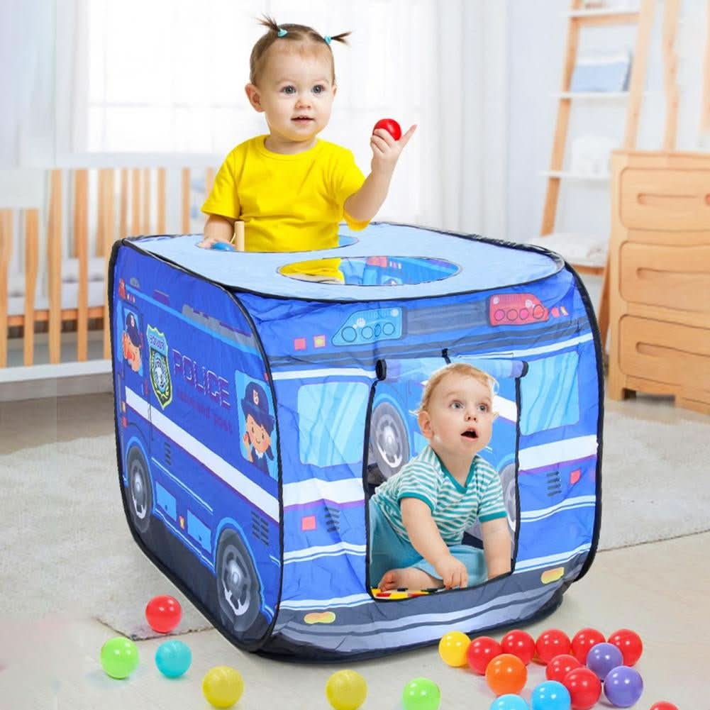Kids Playhouse, Indoor Childrens Play Tent for Role Play, Fire Engine and School Bus Kids Tent, Toys for 3 Year Olds_01