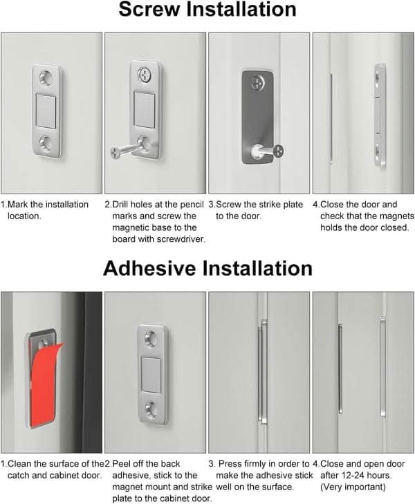 Magnetic Door Catch Self Adhesive, No Drill Magnetic Catch for Cupboards and Wardrobes, Motorhome Door Catch_04
