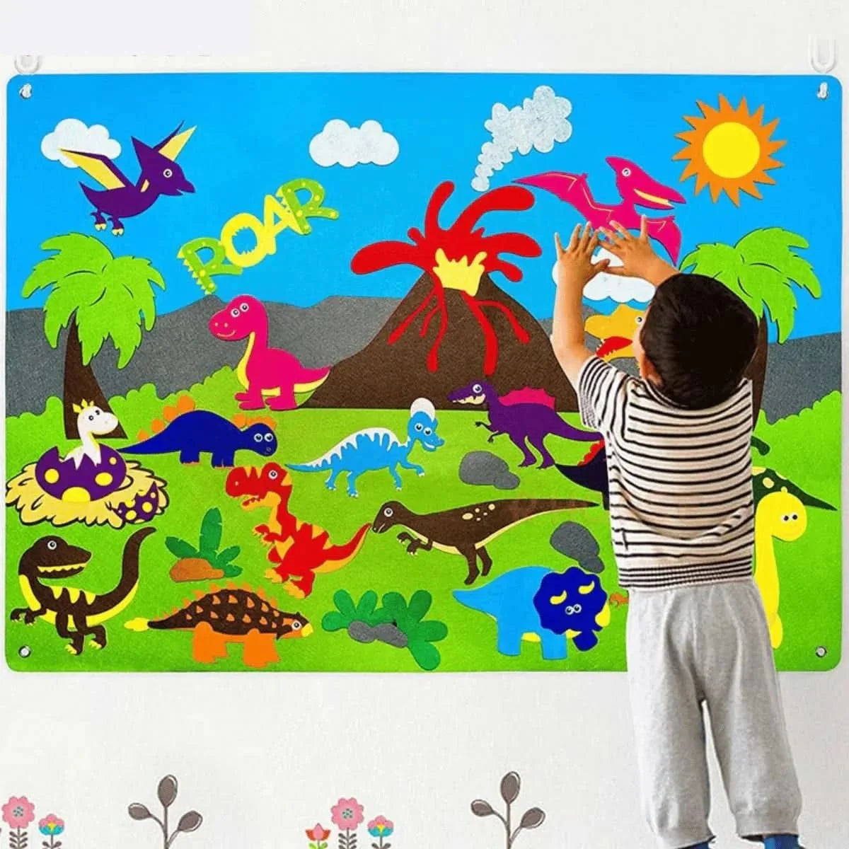 Felt Board with Felt Animals and Felt Stickers, Toys for 3 Year Olds, Imaginative Play Toys, 75 x 105 cm_10