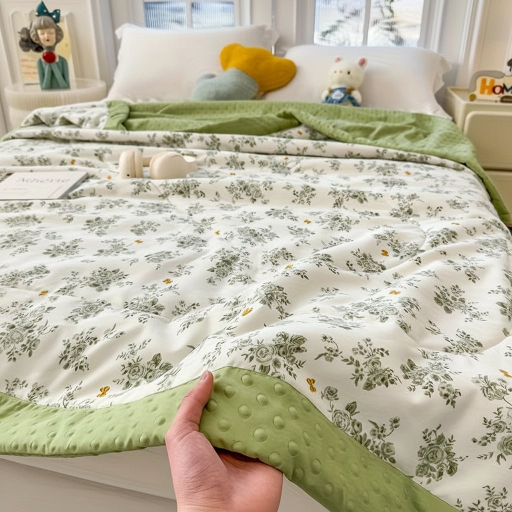 Throw Blanket, Lightweight Summer Blanket with Floral Print, Bedspread, Bed Throw and Sofa Throw for Bedroom_02