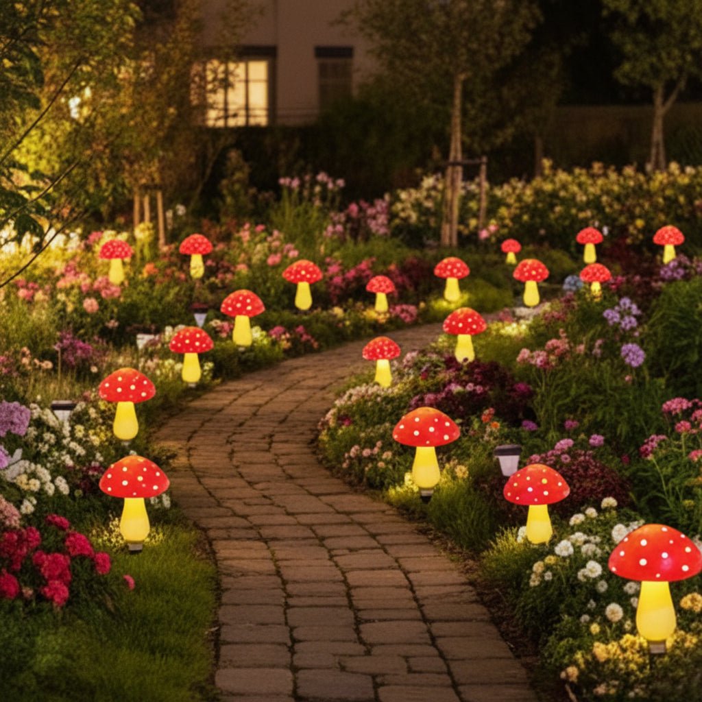 Solar Outdoor Lights Mushroom 8 Pack, Solar Garden Lights, Garden Decorations for Path and Patio