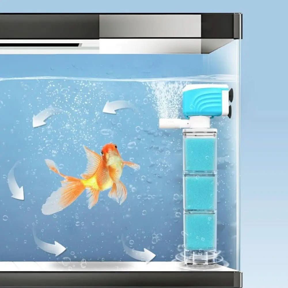 Fish Tank Filter, 5 in 1 Aquarium Filter for Crystal Clear Water, Internal Aquarium Pump and Filter with Adjustable Flow_01