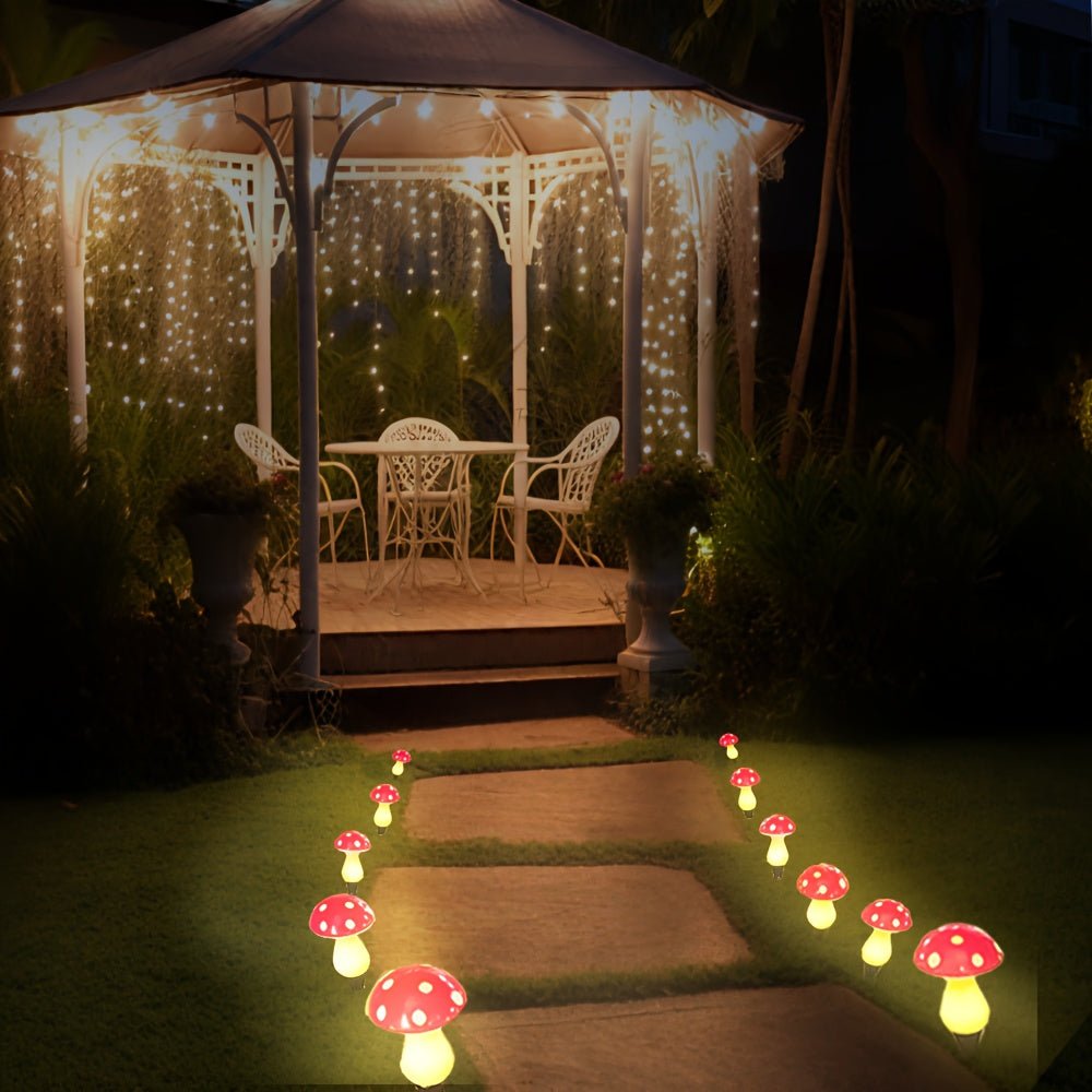 Solar Outdoor Lights Mushroom 8 Pack, Solar Garden Lights, Garden Decorations for Path and Patio