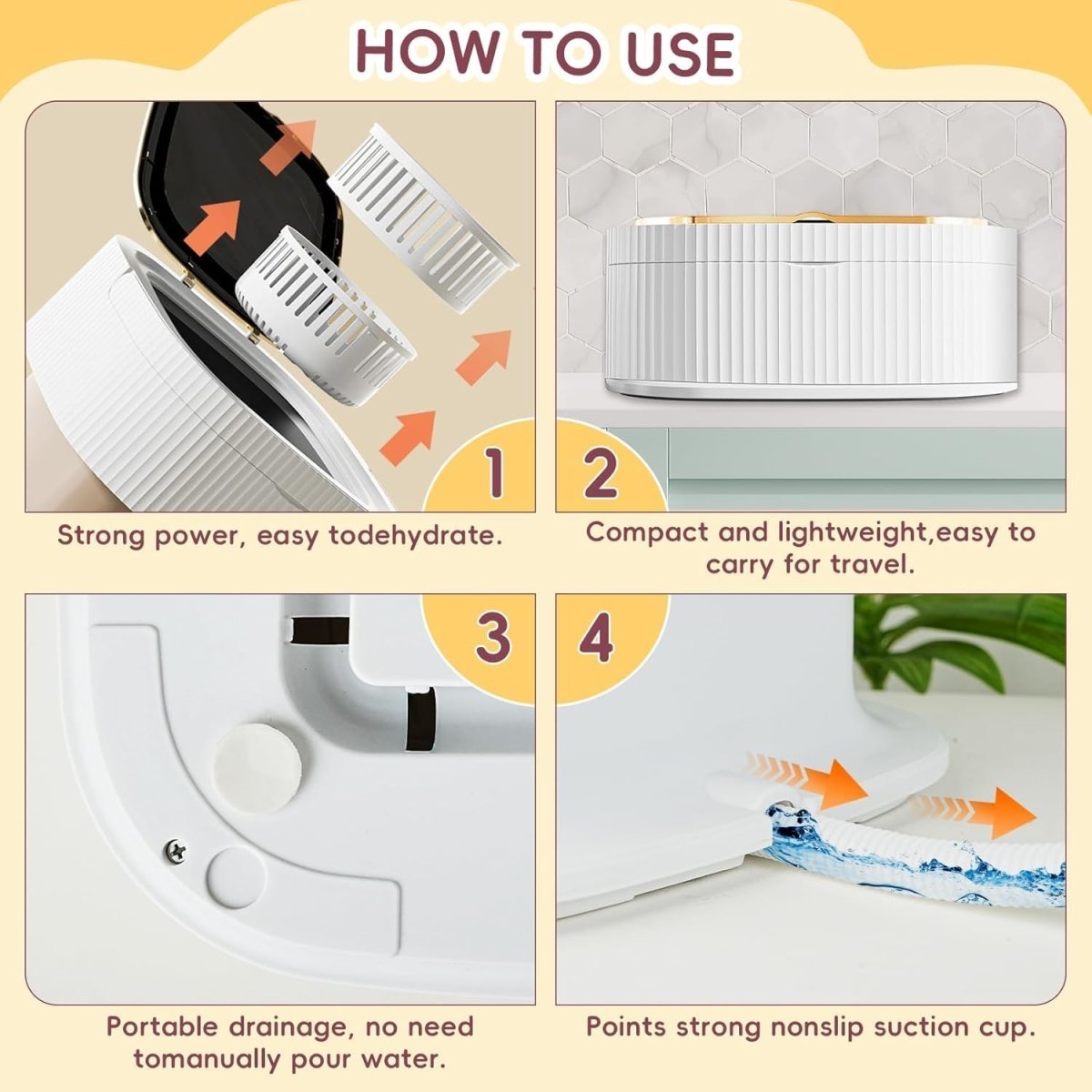 Portable Washing Machine, Foldable Mini Washing Machine 11 L with 4 Wash Modes