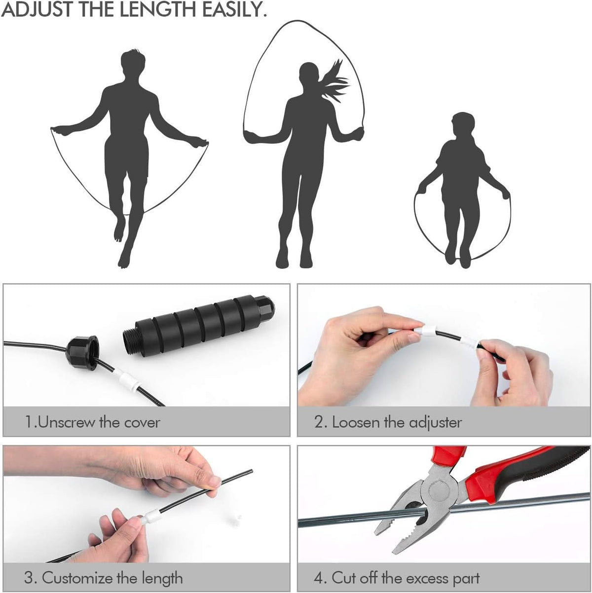 Adjustable Skipping Rope, Tangle Free Jump Ropes with Ball Bearings, Fitness Skipping Rope, Exercise Equipment for Home_02