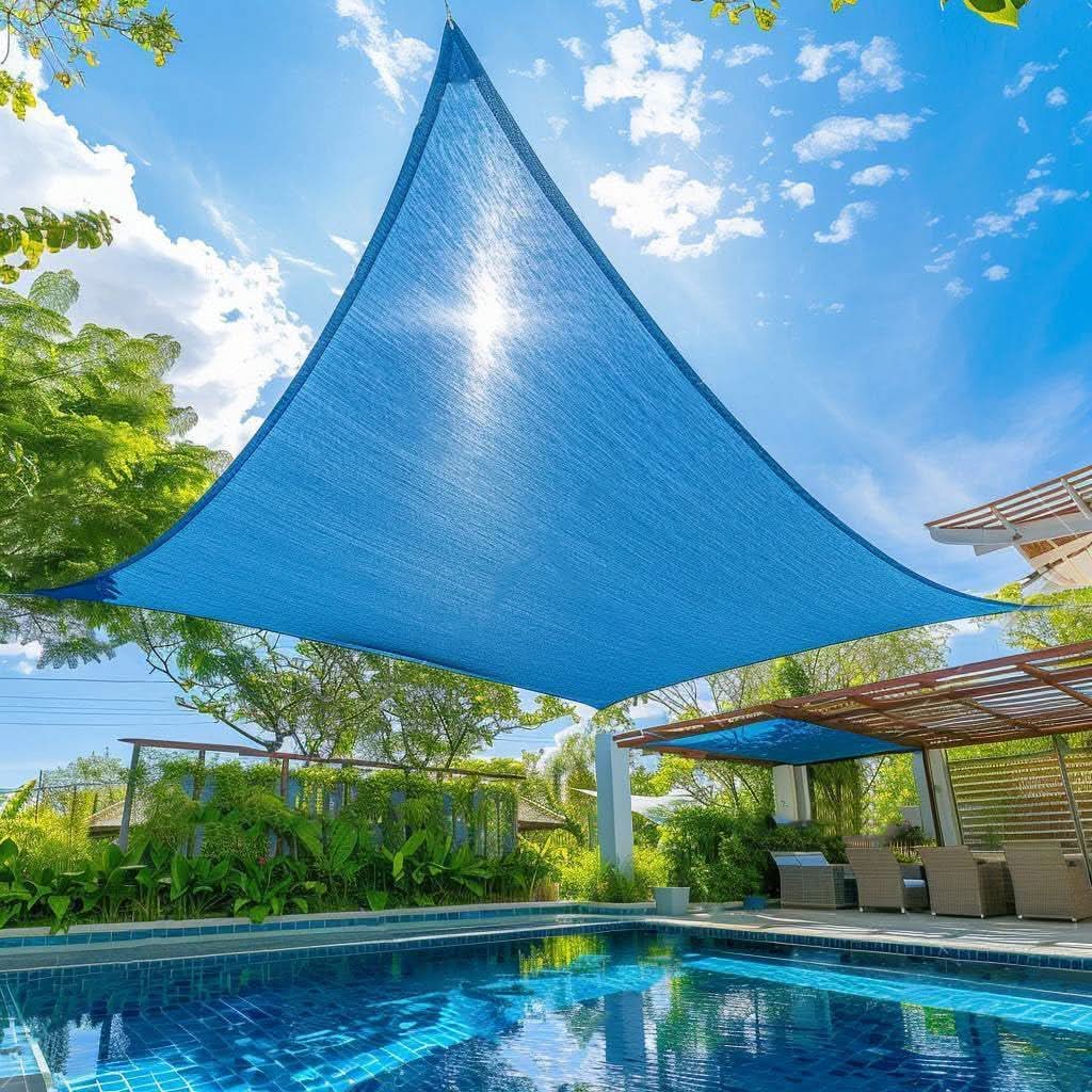 Sun Shade Sail 3 x 4 m Rectangle, Garden Shade Sail for Patio and Balcony, Sun Sail with Fastening Ropes