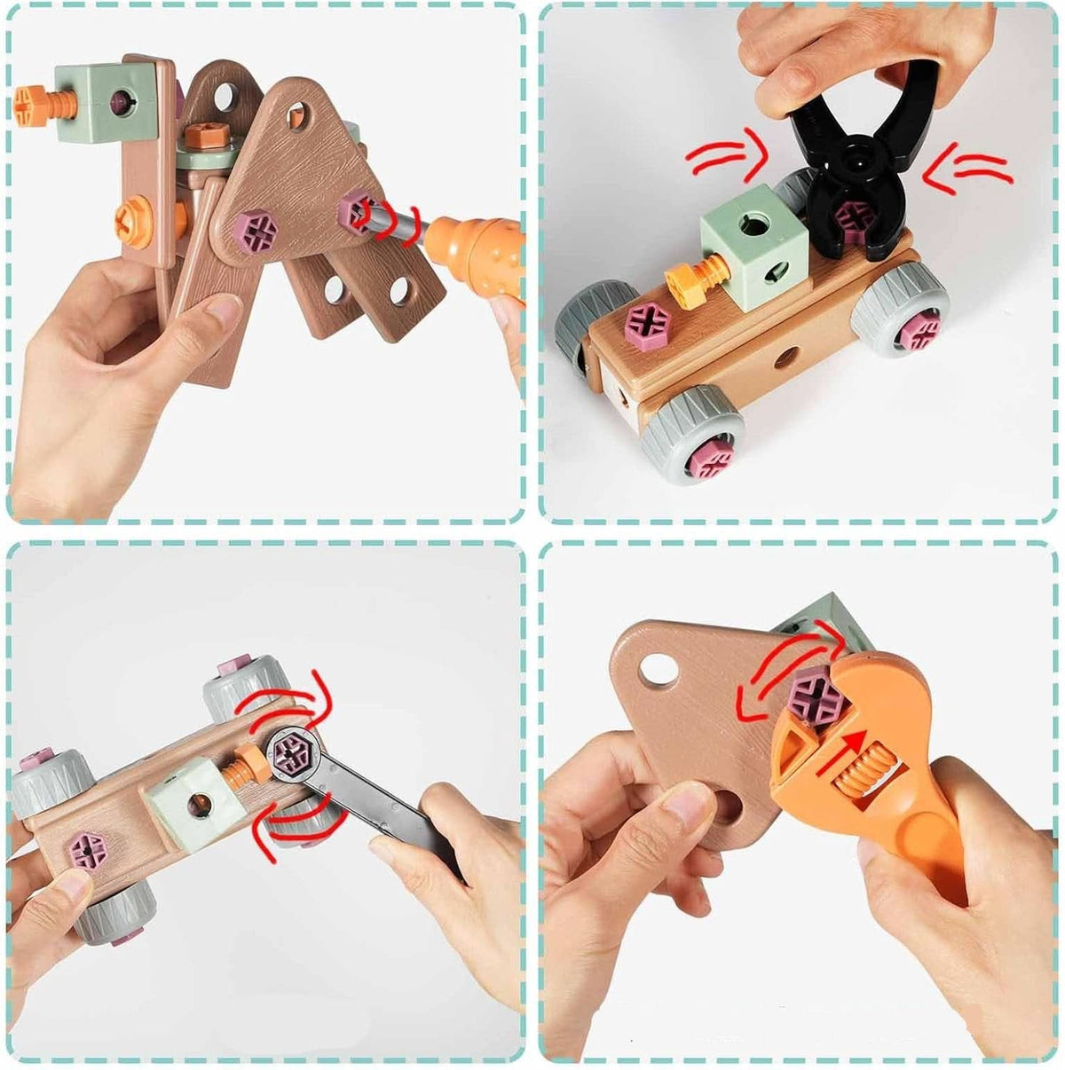 Construction Toy Tool Set in 149 to 198 Pieces, Role Play Toys for Little Builders, Toy Tools for Screwing and Building_03