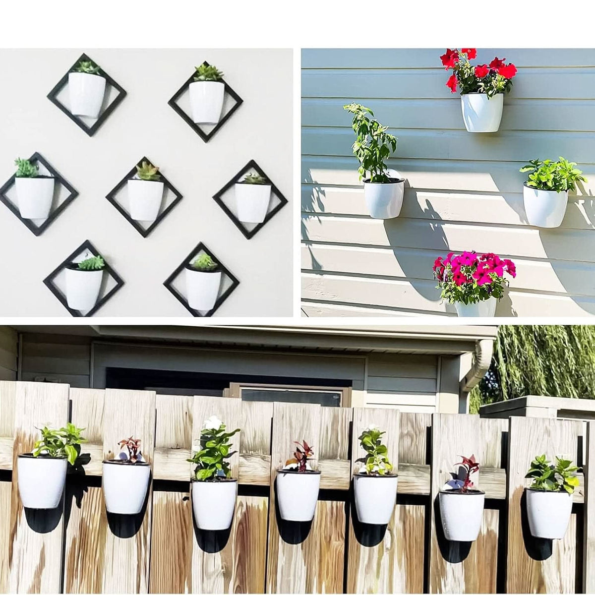 Self Watering Plant Pots, Wall Mounted Flower Pot with Bracket, Vertical Wall Planter for Indoor and Outdoor Plants_20