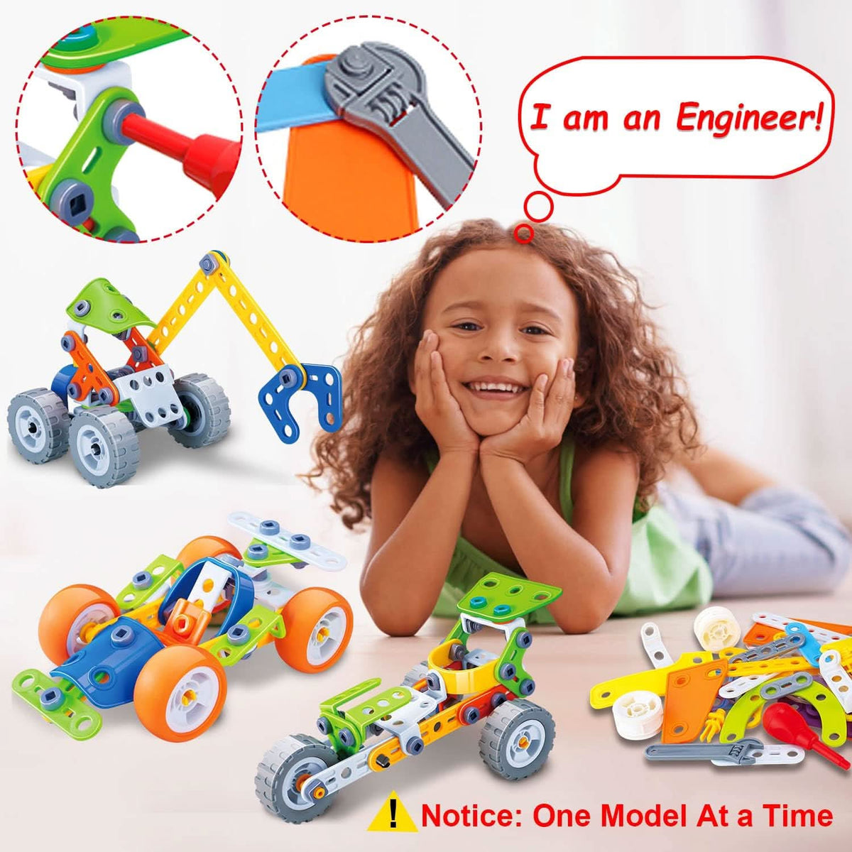 Building Blocks Construction Set with Storage Box, Construction Toys for 3 Year Olds – image 5