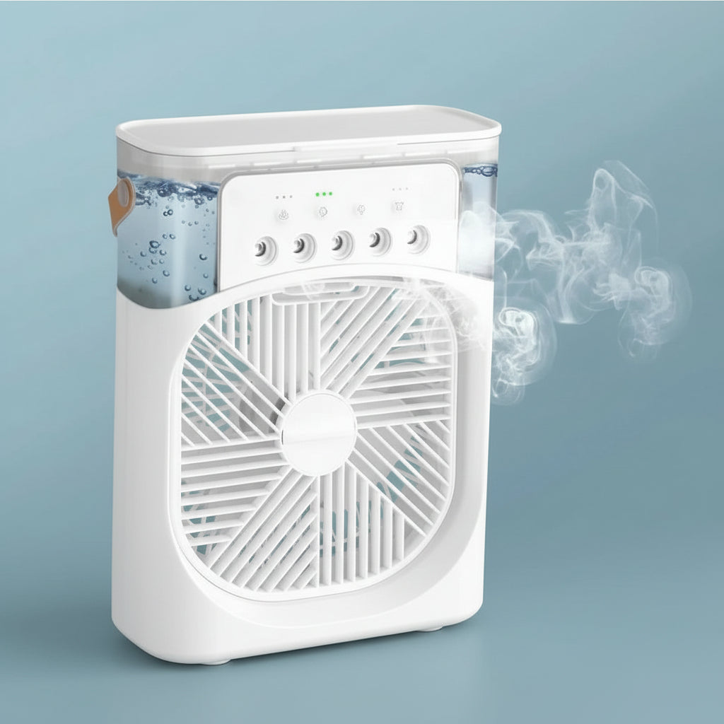 Desk Fan with Humidifier, Portable Fan for Office, Mist Fan with Water Tank, 2 in 1 Bedroom Humidifier_03