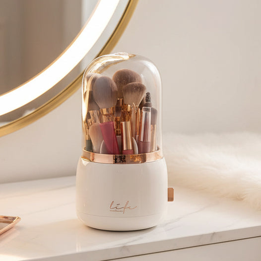 Makeup Organiser, Clear Cosmetic Organiser Box, Dustproof Makeup Storage Box with Compartments and Makeup Brush Holder_21