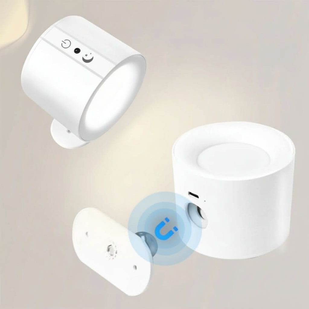 Rechargeable Wall Lights, Dimmable LED Wall Lamp with 360 Rotation, Living Room Wall Light_04
