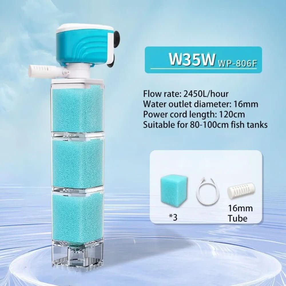 Fish Tank Filter, 5 in 1 Aquarium Filter for Crystal Clear Water, Internal Aquarium Pump and Filter with Adjustable Flow_11