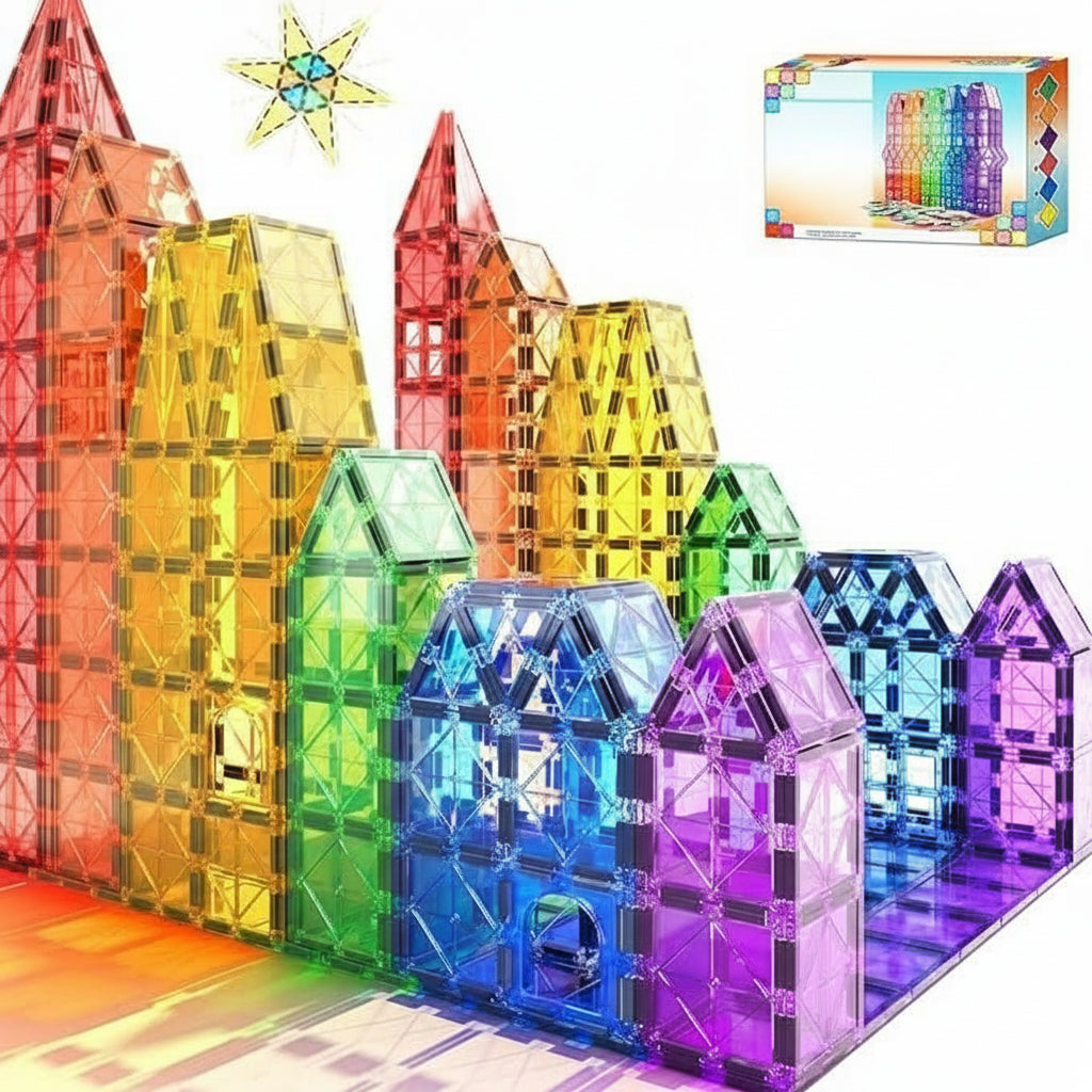Magnetic Tiles 40 Piece Set, Magnetic Building Tiles, Montessori Toys for 3 Year Olds, Magnetic Toys for Shapes_06