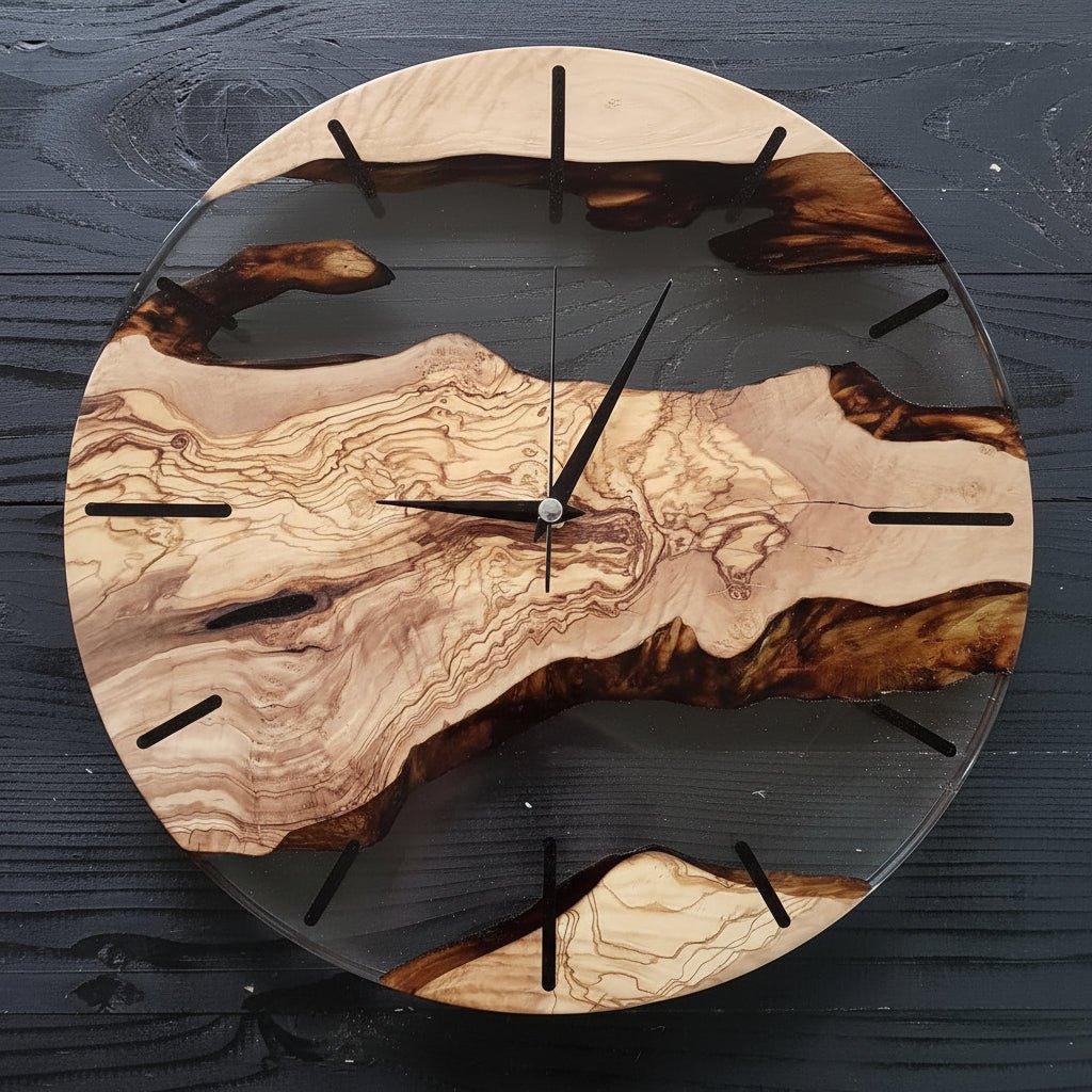Wooden Wall Clock 30 cm, Silent Wall Clocks for Living Room and Bedroom, Scandinavian Wall Clock for Office
