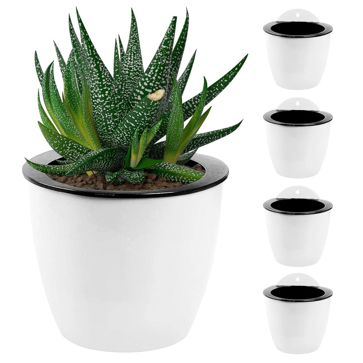 Self Watering Plant Pots, Wall Mounted Flower Pot with Bracket, Vertical Wall Planter for Indoor and Outdoor Plants_04