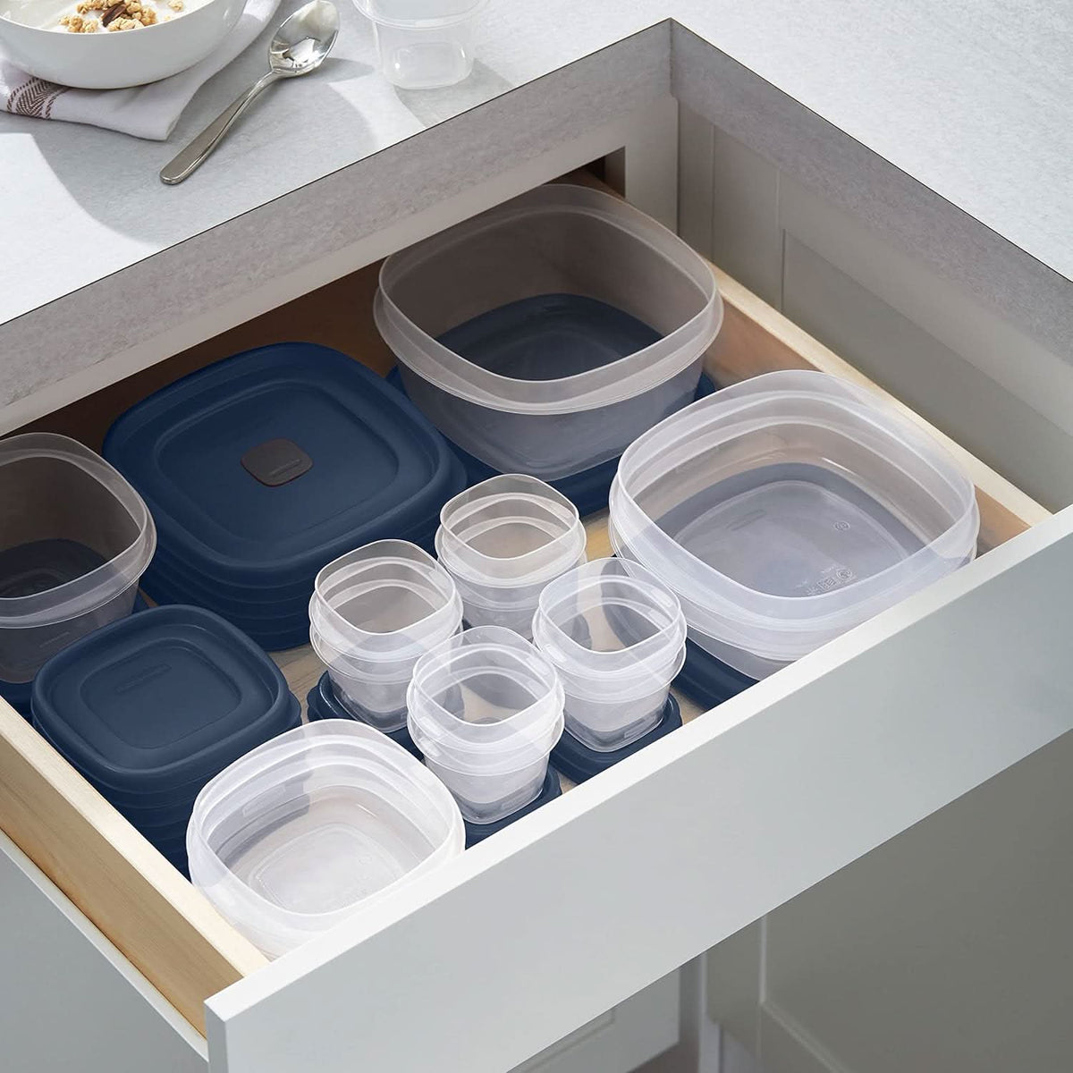 Meal Prep Containers, Food Storage Containers with Lids, Stackable Storage Boxes, Plastic Kitchen Storage, Tupperware_02