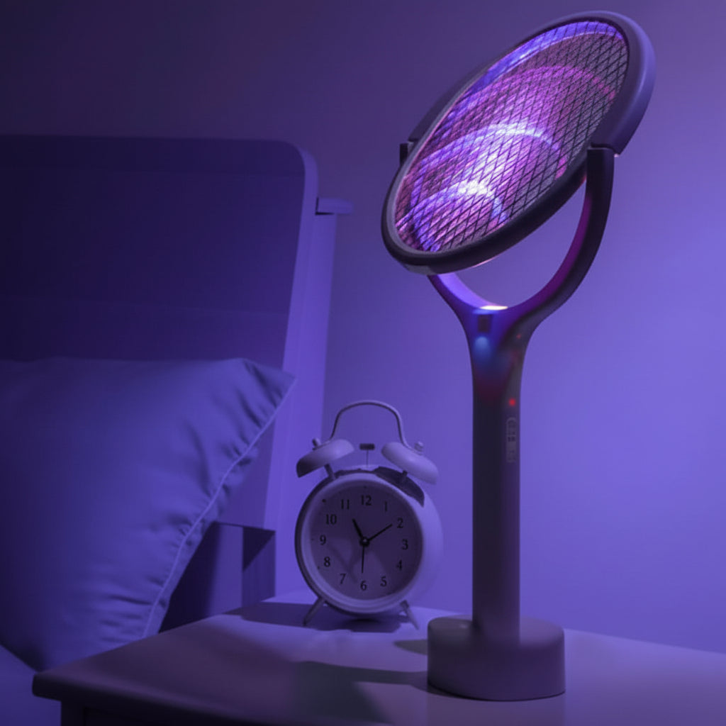 Electric Fly Swatter, Rechargeable Bug Zapper Racket with LED Lamp, Fly Zapper, Fly Killer for Indoor and Outdoor_00