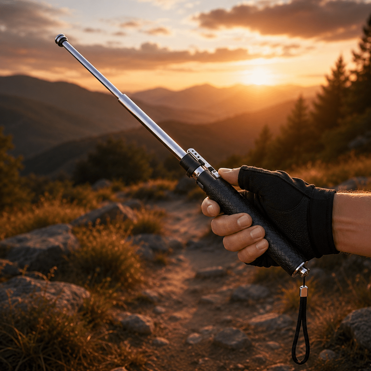 Walking Stick, Folding Walking Stick with Anti Slip Grip, Foldable Trekking Pole for Hiking and Travel_04