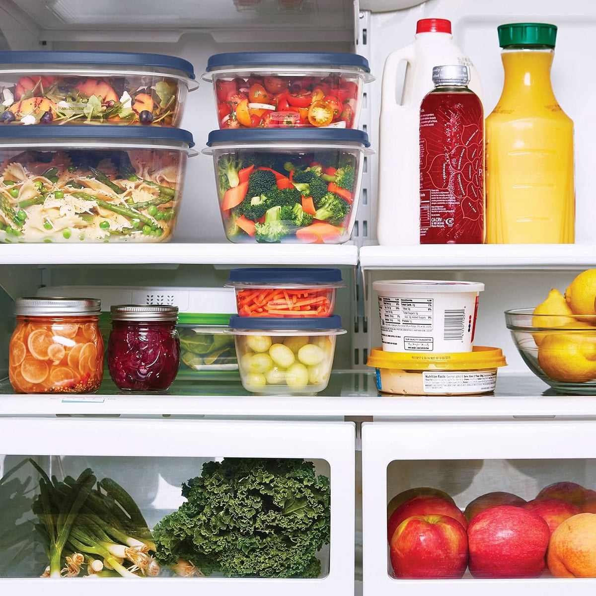 Meal Prep Containers, Food Storage Containers with Lids, Stackable Storage Boxes, Plastic Kitchen Storage, Tupperware_03