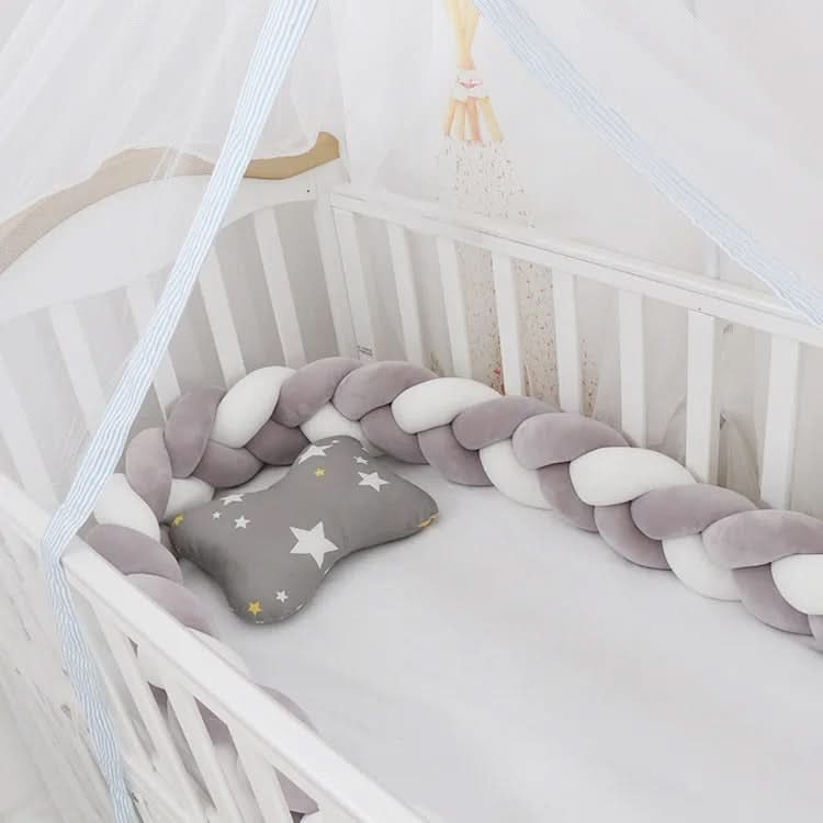Braided Cot Bumper, Cotton Woven Crib Bumper in 1 to 4 m Lengths, Nursery Decor in Solid Colours_18